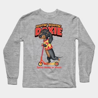 Dachshund Wiener Dog Doxie on Wheels Long Sleeve T-Shirt